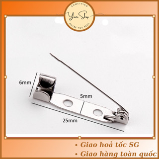 50 Cái Phôi Kim Cài Áo Handmade Ghim Băng Cài Huy Hiệu Đính Hoa Gắn Áo Nguyên Liệu May