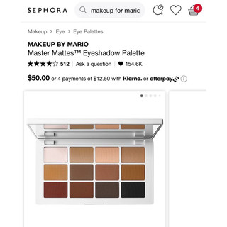 [ Sale 20% bill US ] Bảng phấn mắt Makeup By Mario Master Mattes $50