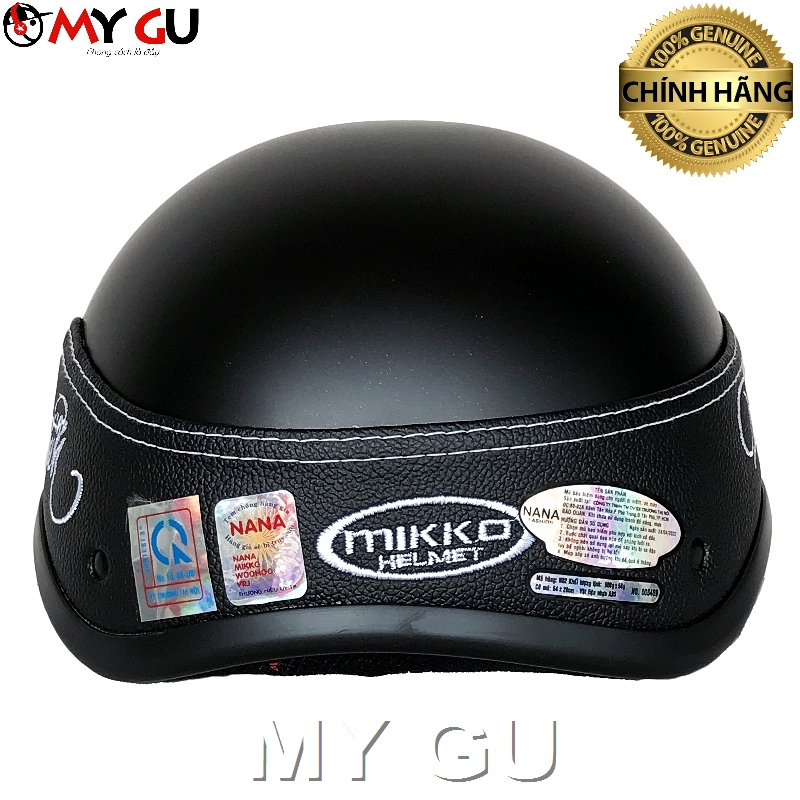Mũ bảo hiểm chính hãng ốp da cao cấp MIKKO N02