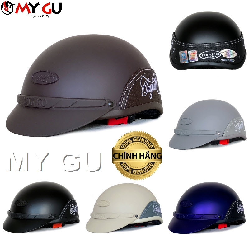 Mũ bảo hiểm chính hãng ốp da cao cấp MIKKO N02