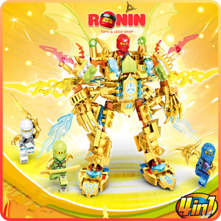 Bộ đồ chơi lắp ráp ninjago : robot mech ninja gold 4in1