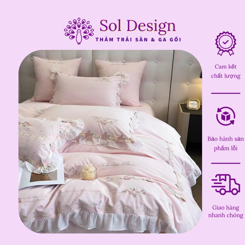 Bộ Ga Giường Hoa Hồng Bun-ga-ri Chất Liệu Tencel Cao Cấp Mượt Mà