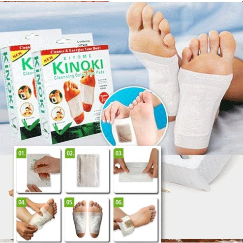 Hộp 10 Miếng dán chân giải độc gan Kinoki NHẬT BẢN - thải nội tiết tố trong cơ thể - giúp massage chân – HV805