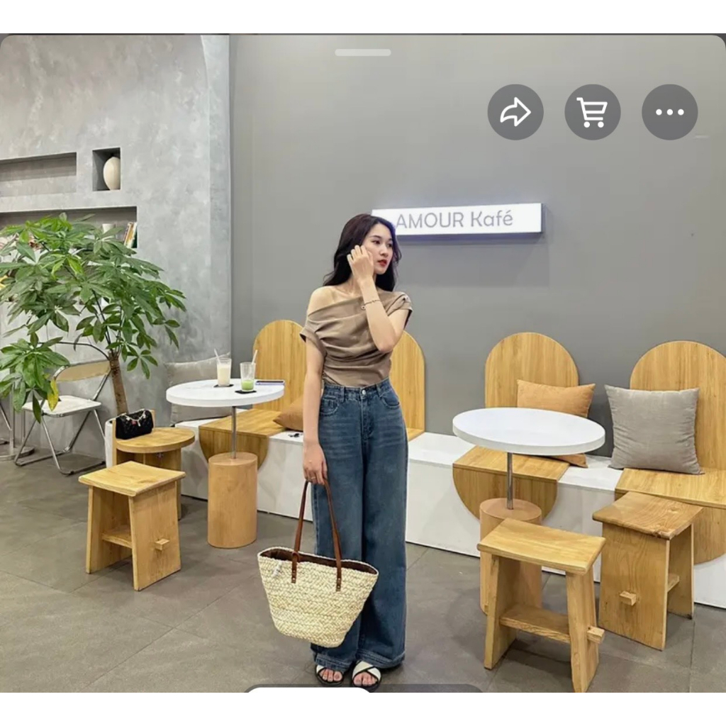 Áo thun tăm hàn xếp li eo, ống tay bo tròn myra 215