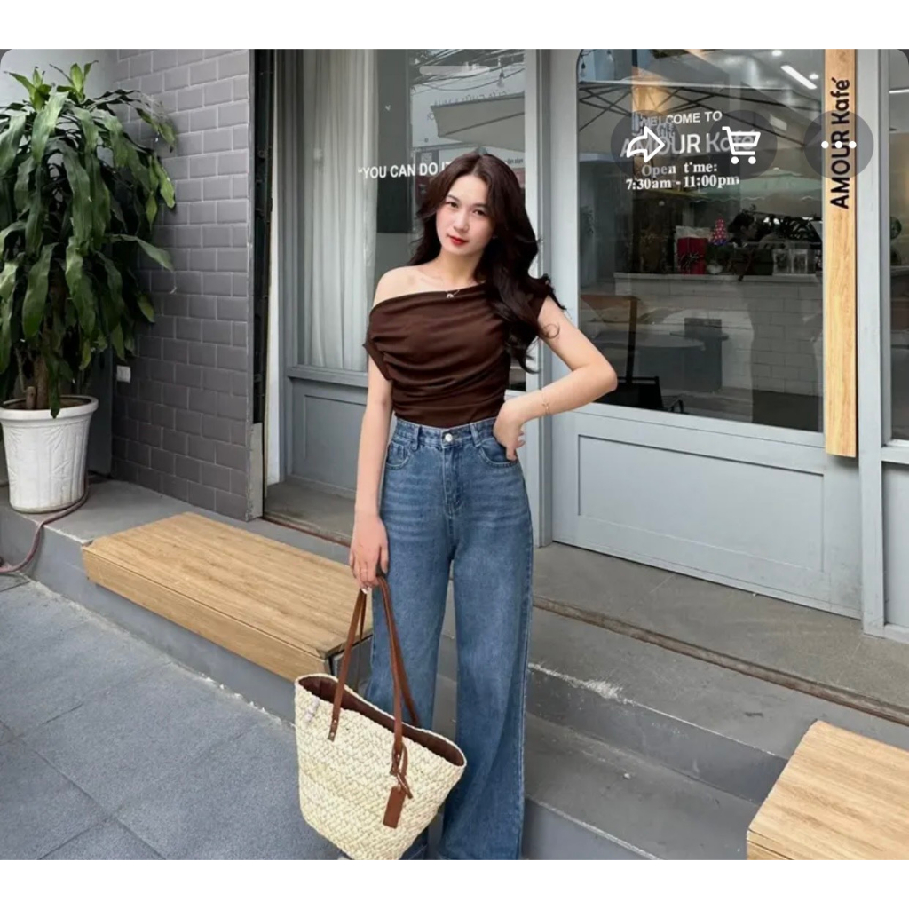 Áo thun tăm hàn xếp li eo, ống tay bo tròn myra 215