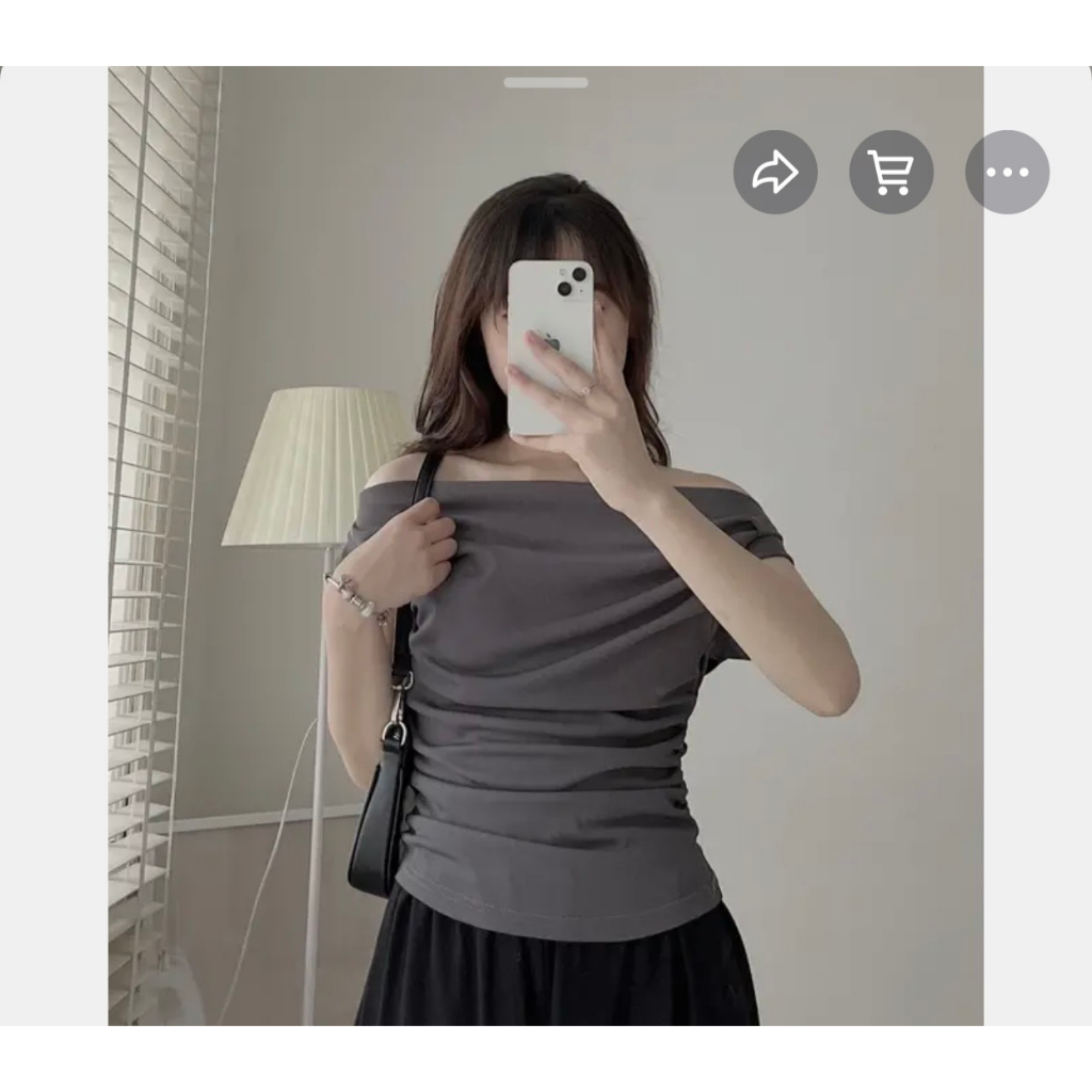 Áo thun tăm hàn xếp li eo, ống tay bo tròn myra 215