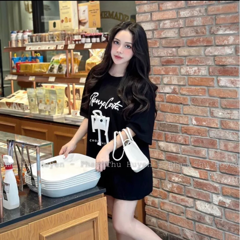 Áo phông TUDIOCHAN đính gấu bông xanh to siêu hot hàng loại đ