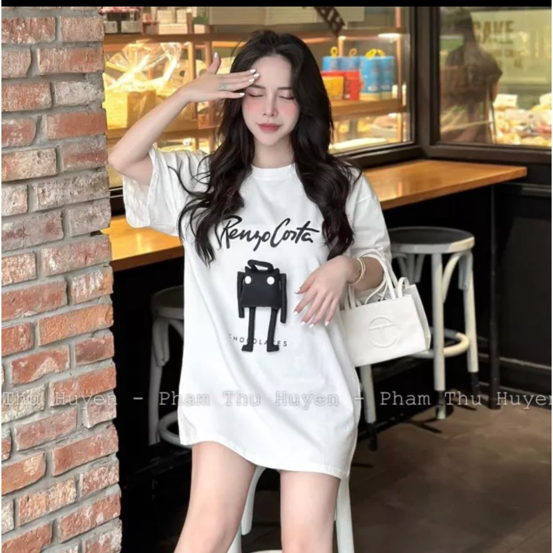 Áo phông TUDIOCHAN đính gấu bông xanh to siêu hot hàng loại đ