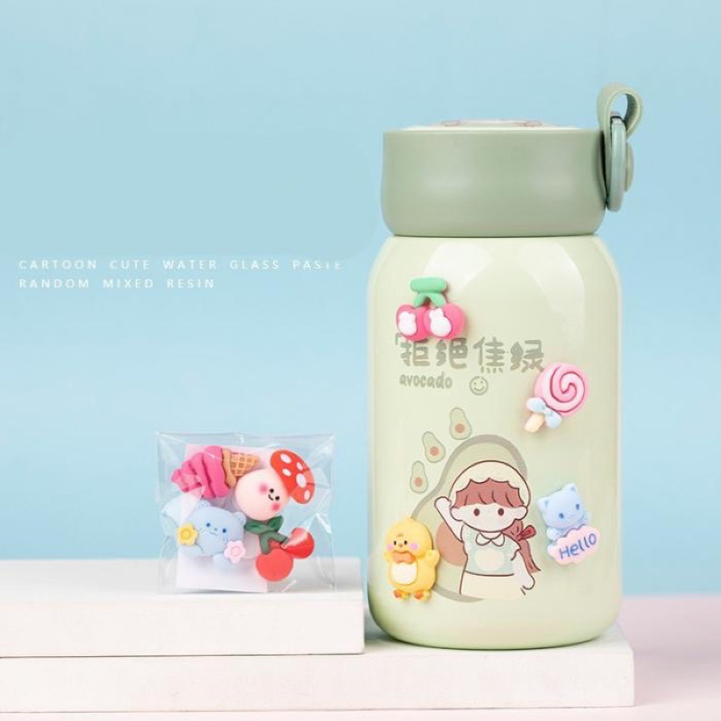 Set sticker 3D, charm 3D  kèm keo silicon trang trí sổ tay điện thoại, bình nước, dễ thương cute, sticker dán