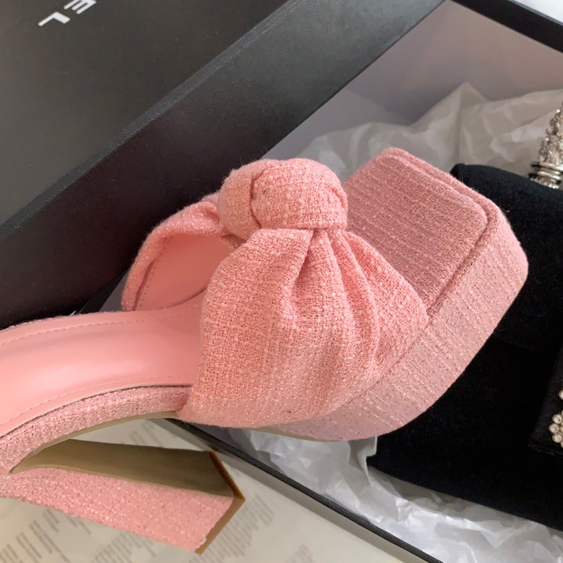ORDER 🎀 Guốc UK quai xoắn vải dạ đế đúp 12cm 35-42