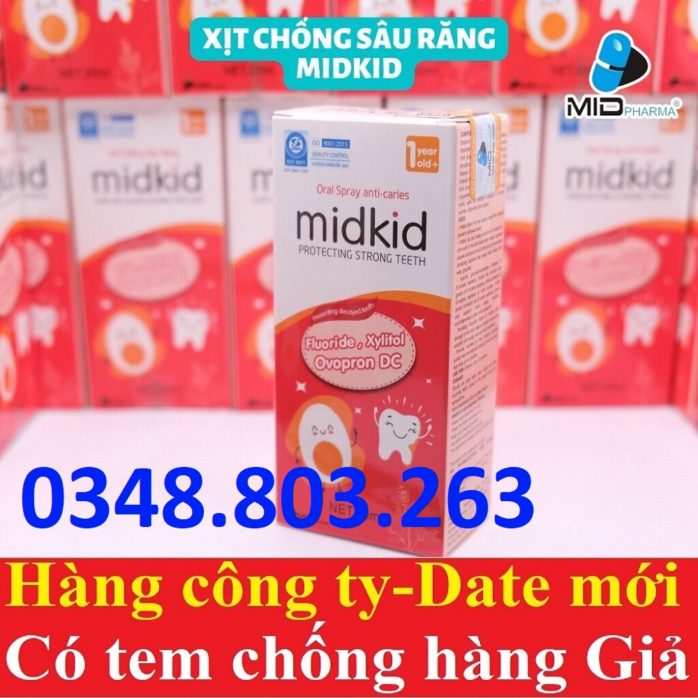 xịt chống sâu răng vị táo đỏ Midkid protecting strong teeth (oral spray anti-caries)