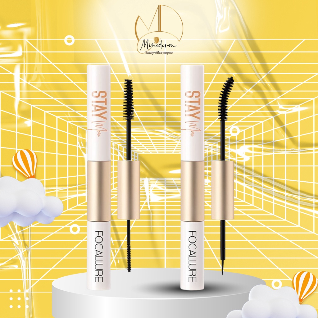 Mascara kiêm bút kẻ mắt/ dung dịch lót mi FOCALLURE 2 trong 1 chống thấm nước lâu trôi dành cho trang điểm 28g - FA160