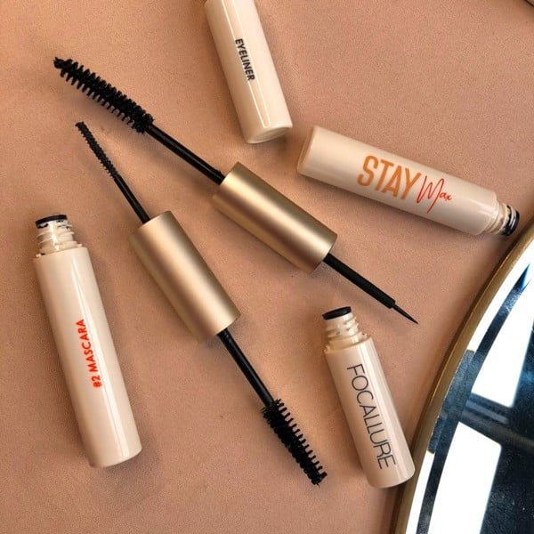 Mascara kiêm bút kẻ mắt/ dung dịch lót mi FOCALLURE 2 trong 1 chống thấm nước lâu trôi dành cho trang điểm 28g - FA160