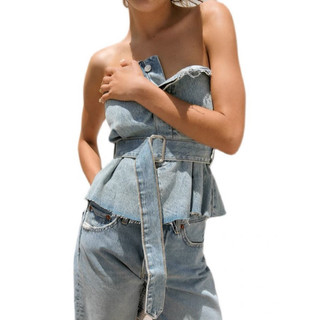PUR. Studio - Áo ống denim