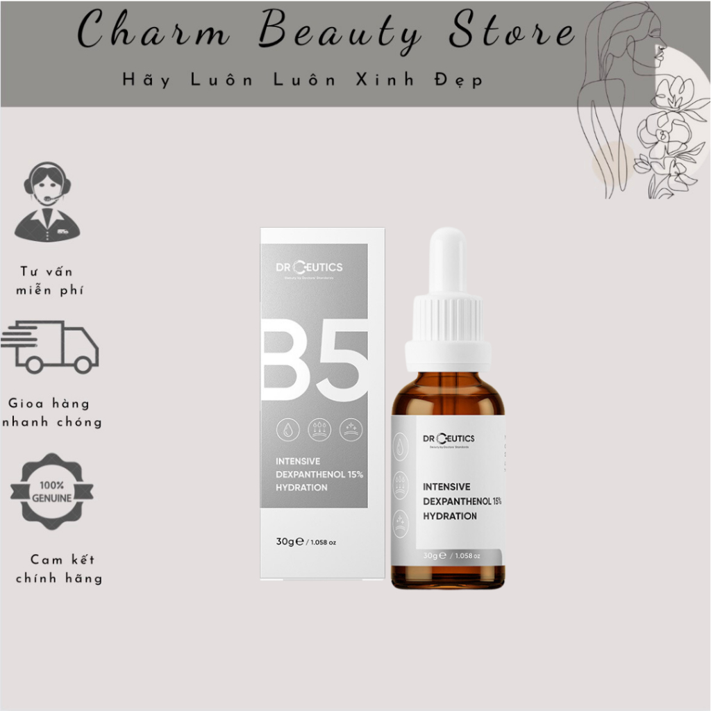 Serum B5 DrCeutics Cấp Ẩm, Phục Hồi Intensive Dexpanthenol 15% X2 Hydration 30g