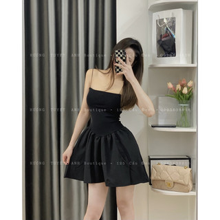 Váy 2 dây xoè dáng ngắn dây bún ( hình chính chủ )