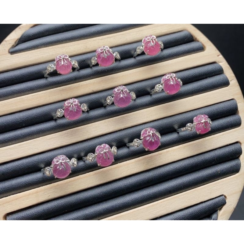 Nhẫn bạc freesize túi tiền ruby
