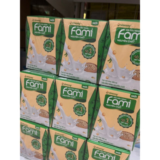 Sữa đậu nành Fami canxi lốc 6 hộp x 200ml Các Vị Cà phê, Phô mai, Plus, sô cô la, Đường đen, Ít đường, Nguyên Chất