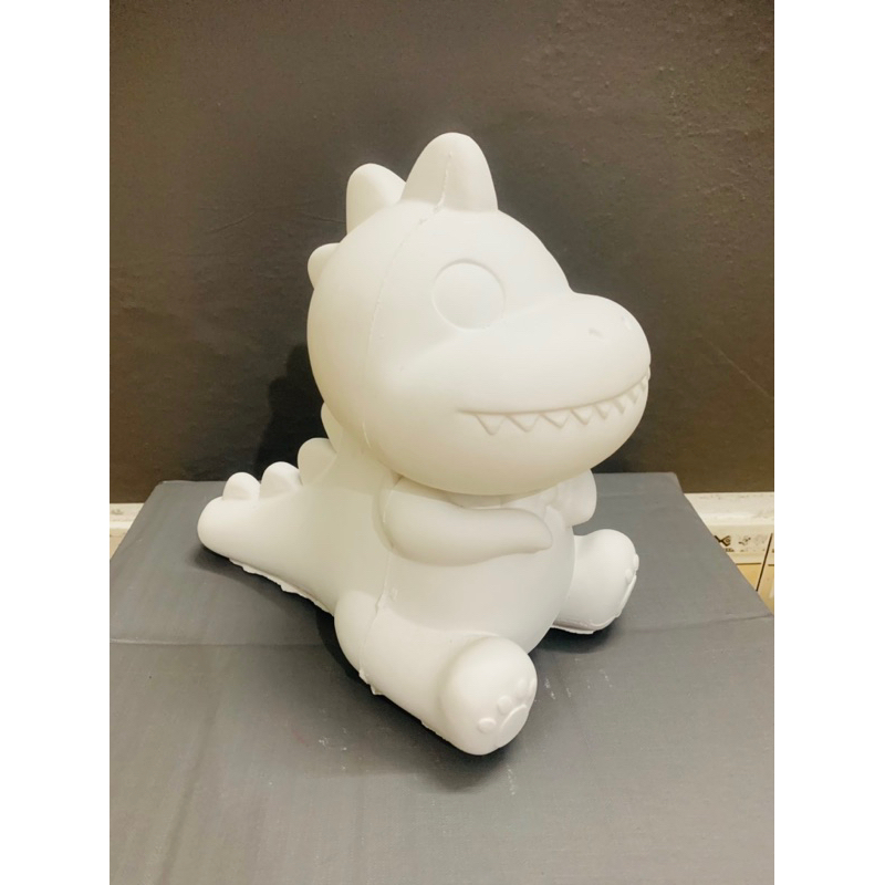 Tượng tô màu KHỦNG LONG XANH thạch cao size lớn 18-24cm