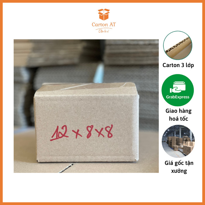 Hộp carton 12x8x8 hộp shipcod – thùng carton đóng gói – hộp carton đóng hàng Carton AT