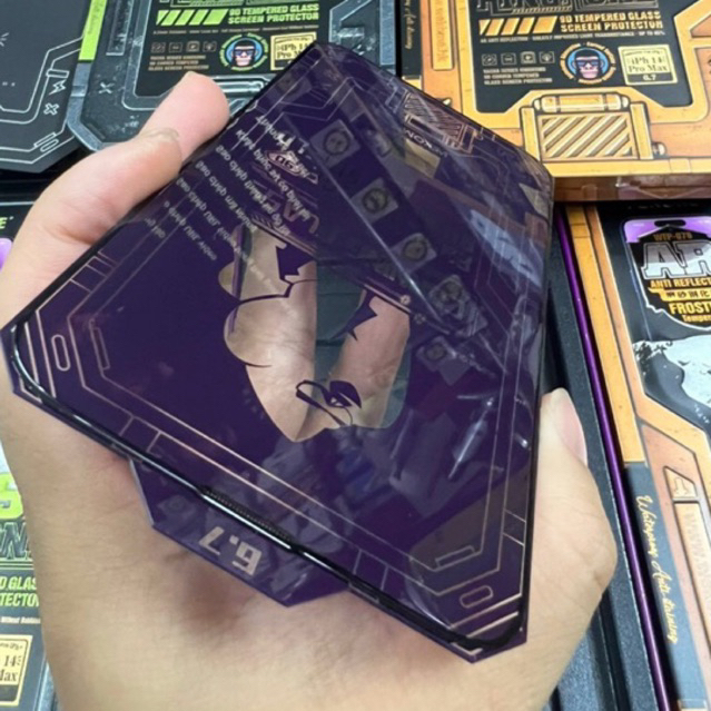 Kính Cường Lực Kingkong iP15  WK WTP-068 Corning 9D Curver HD Trong iP 13Pro 13Promax 14Pro 14Promax Hàng Chính Hãng