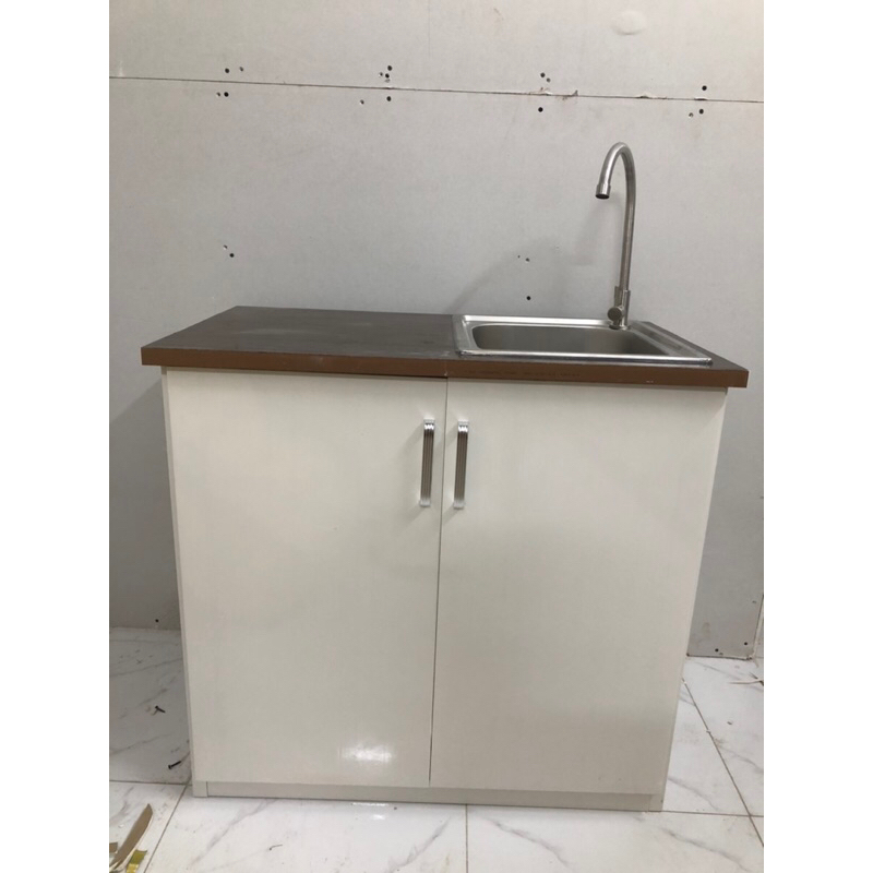 Tủ bếp Mini giá rẻ nhựa Đài Loan mặt nhựa chinhuei cao 80 ngang 84cm mặt 50cm, có bồn rửa