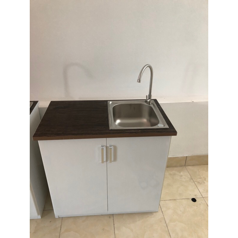 Tủ bếp Mini giá rẻ nhựa Đài Loan mặt nhựa chinhuei cao 80 ngang 84cm mặt 50cm, có bồn rửa