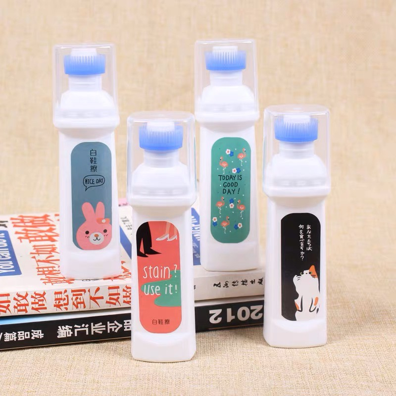 Chai Cọ Tẩy Trắng Giày Sneaker Đầu Chổi - Lọ Nước Đánh Vết Ố Bẩn - Chà Giặt plac Khô Lau Làm Sạch Giầy 88028