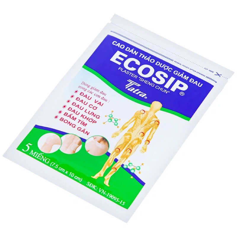 ✅ Cao Dán Thảo Dược Ecosip - Gói nhỏ 5 miếng