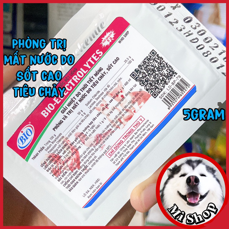 Bio Electrolytes 5gram phòng mất nước khi bệnh chó mèo