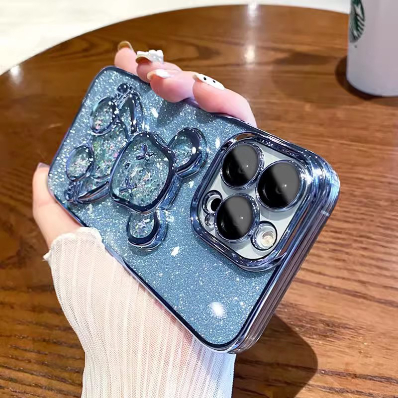 ốp lưng gấu kim tuyến nước có lồng kính bảo vệ camera iphone 7plus 8plus x xr xsmax 11 11pro max 12 12promax 1314promax