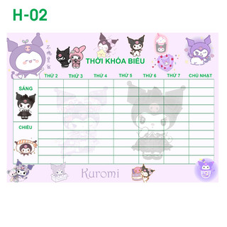 Thời Khoá biểu Kuromi (các mẫu khác nhau)