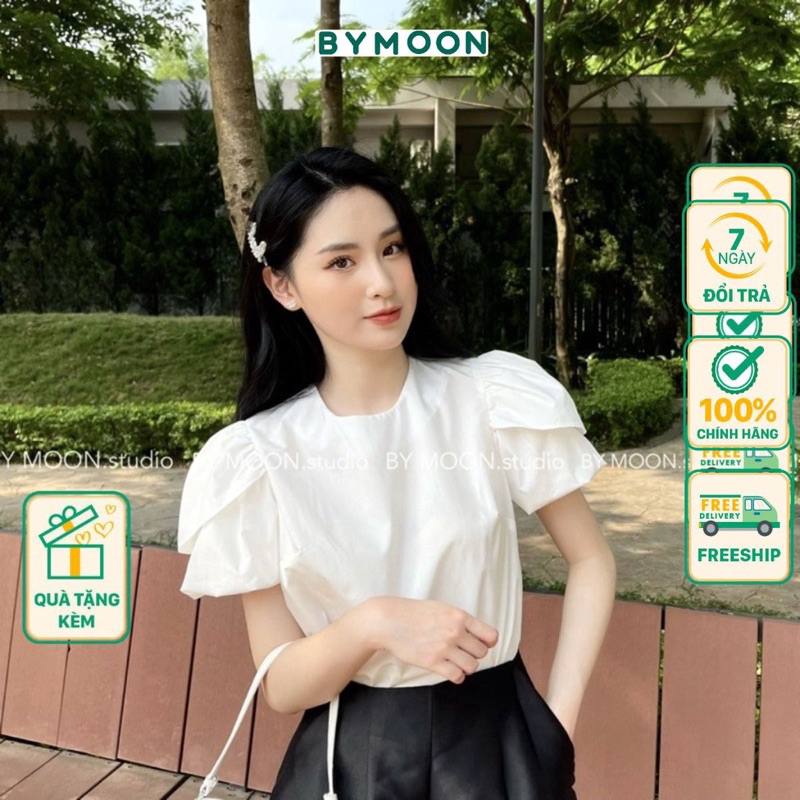 Áo trơn tay phồng