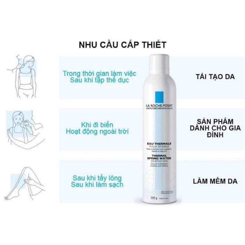 Xịt Khoáng LA ROCHE POSAY Thermal Spring Water làm sạch, dưỡng ẩm, làm dịu da nhạy cảm 300ml | BigBuy360 - bigbuy360.vn