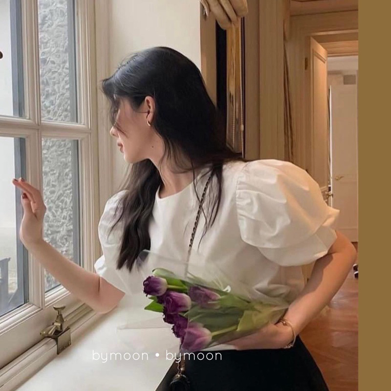 Áo trơn tay phồng