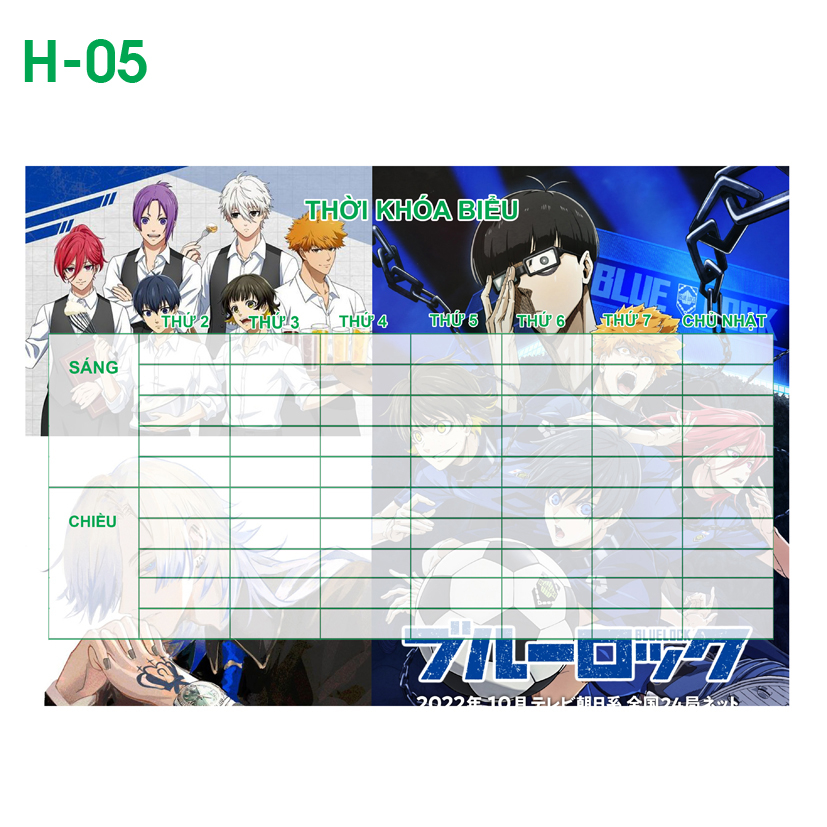 Thời Khoá biểu anime Blue lock mechael kaiser- Thời khoá biểu Blue Lock