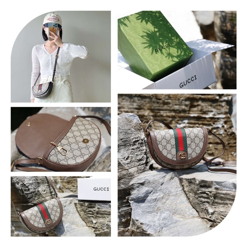 Túi đeo chéo nữ G.C ophidia sz20cm viền nâu đẹp mê li fullbox 2 lớp