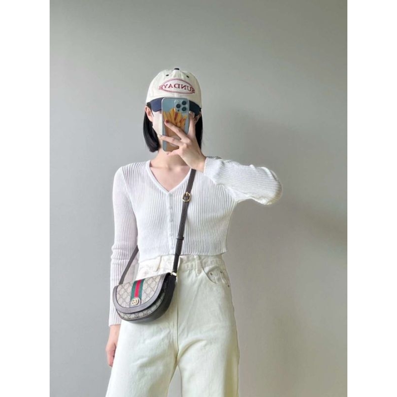 Túi đeo chéo nữ G.C ophidia sz20cm viền nâu đẹp mê li fullbox 2 lớp