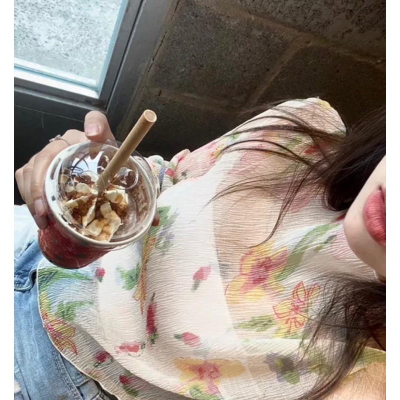 ÁO VOAN HOA TAY DÀI DÁNG LOE