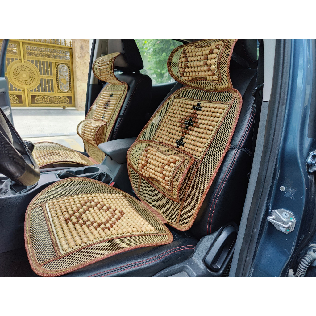 Lót ghế ô tô, Lót lưới nâng lưng hạt gỗ massage chống nóng giúp thoải mái, thư giãn trong quá trình di chuyển