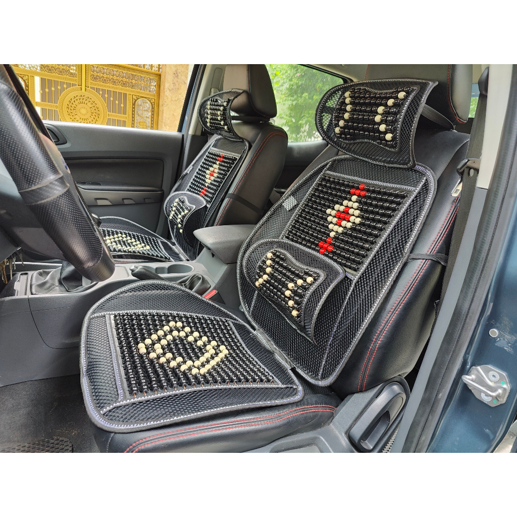 Lót ghế ô tô, Lót lưới nâng lưng hạt gỗ massage chống nóng giúp thoải mái, thư giãn trong quá trình di chuyển