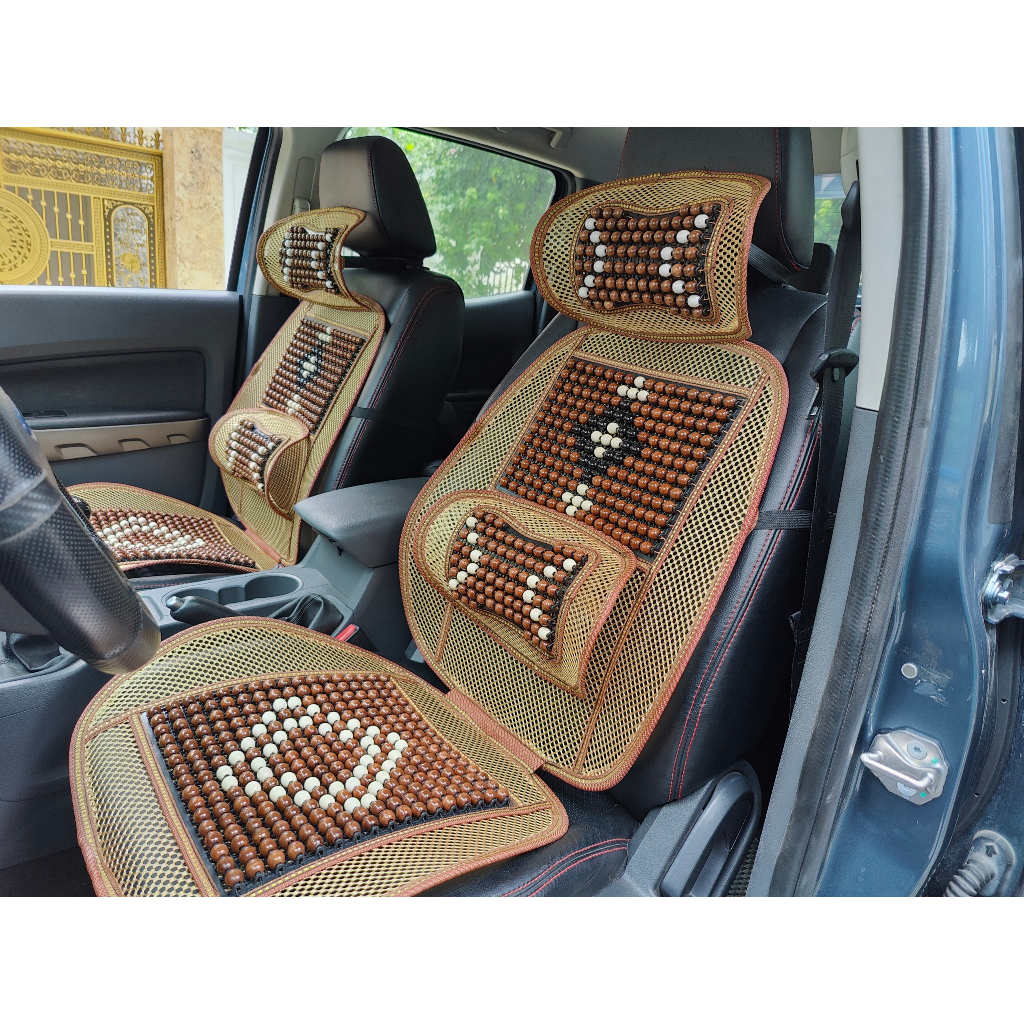 Lót ghế ô tô, Lót lưới nâng lưng hạt gỗ massage chống nóng giúp thoải mái, thư giãn trong quá trình di chuyển