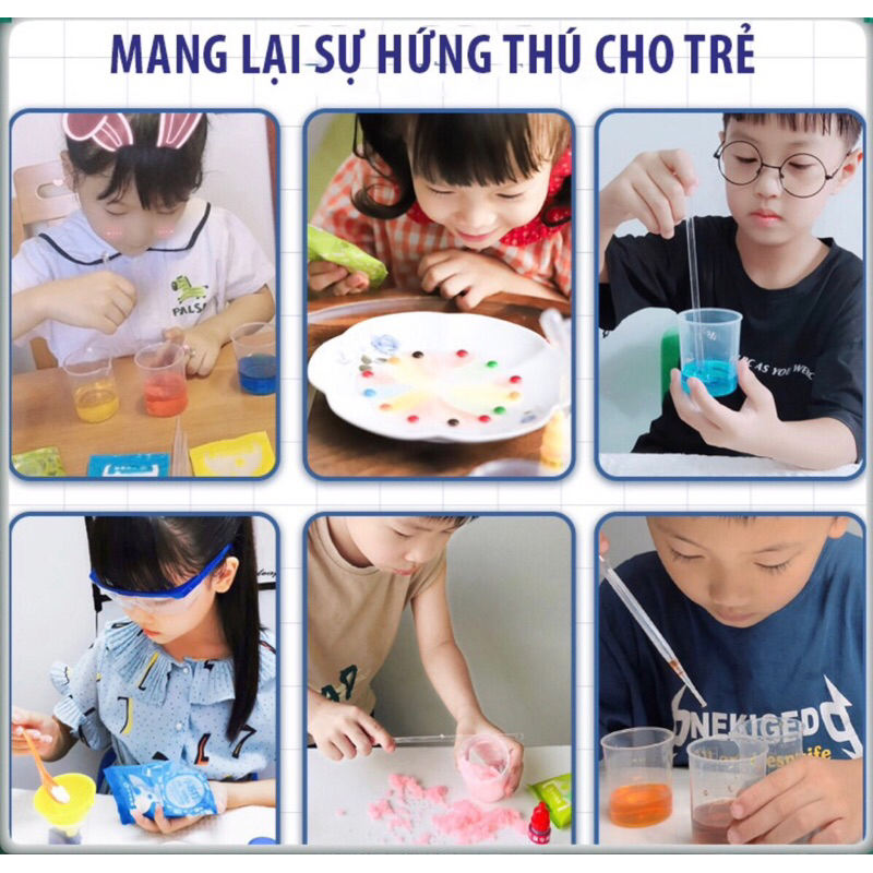 Bộ 78 thí nghiệm khoa học vật lý, hóa học cho bé khám phá khoa học có hướng dẫn tiếng việt CH350