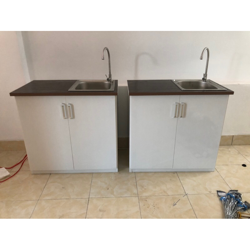 Tủ bếp Mini giá rẻ nhựa Đài Loan mặt nhựa chinhuei cao 80 ngang 84cm mặt 50cm, có bồn rửa