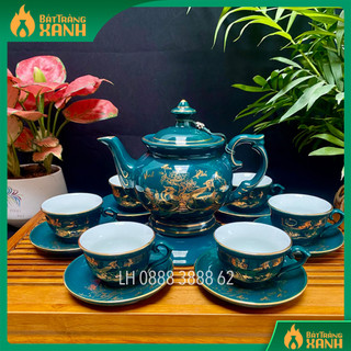 Bộ ấm trà vinh hoa phú quý - ấm chén bát tràng đẳng cấp
