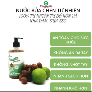 Handmade, nước rửa chén hữu cơ, nước rửa chén bồ hòn, nước rửa bình sữa ,shu nature,100% tự nhiên