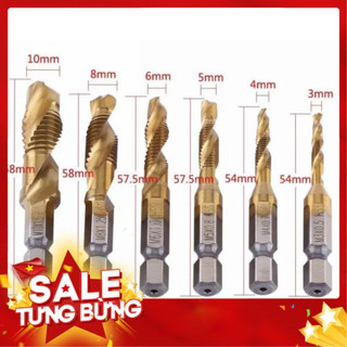 ❤️freeship❤️ mũi khoan tạo ren hss 6542 m3-m10 phủ titanium chuôi lục giác - mũi khoan taro ren 4.8