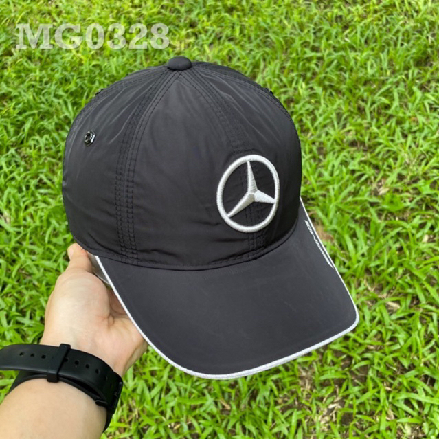 Nón kết Mũ lưỡi trai thể thao nam nữ thêu nổi Mercedes Benz AMG màu đen MG0328