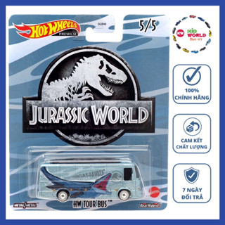  Xe mô hình Hot Wheels Premium Jurassic World Series HW Tour Bus HCN91 bánh cao su. 