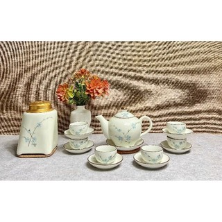 set ấm chén vẽ tay Bát Tràng, ấm chén decor rẻ